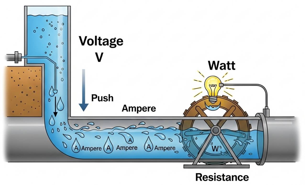 Perbedaan Definisi Ampere, Voltase, dan Watt dalam Ilmu Fisika